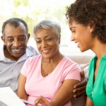 Senior Couple Talking To Financial Advisor At Home